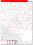 Baltimore City Wall Map Red Line Style